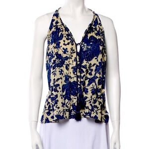 Derek Lam 10 Crosby V-Neck/Racer Back Flowy Top, Size 2